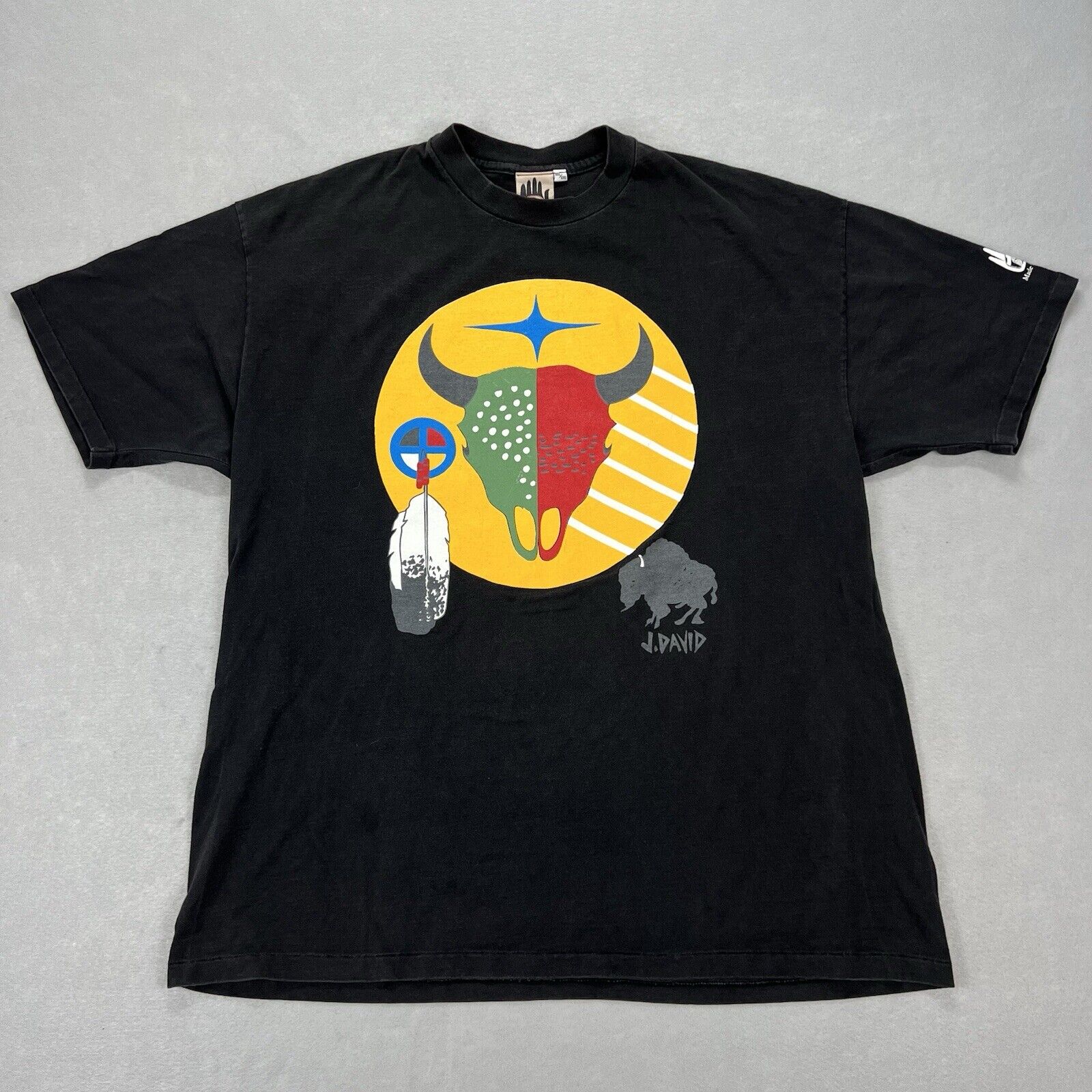 Vintage Native Indian Aztec Southwestern T-Shirt Men’s Xxl Black Short Sleeve